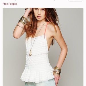 Free people neon pink strap tank